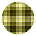 Yellow And Black Check Pattern Print Round Blanket