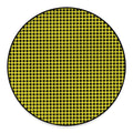 Yellow And Black Check Pattern Print Round Floor Mat