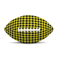 Yellow And Black Check Pattern Print Rugby Ball