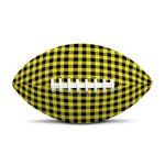 Yellow And Black Check Pattern Print Rugby Ball