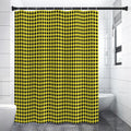 Yellow And Black Check Pattern Print Shower Curtain