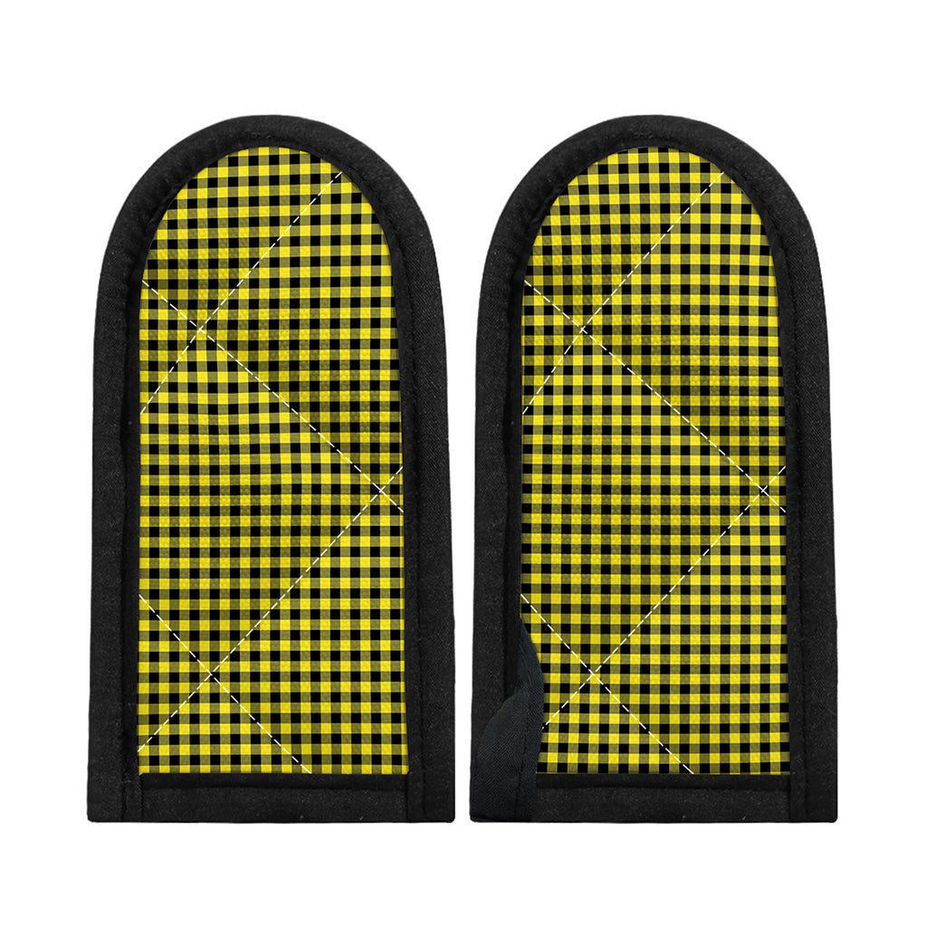 Yellow And Black Check Pattern Print Skillet Handle Cover