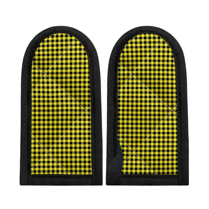 Yellow And Black Check Pattern Print Skillet Handle Cover