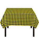 Yellow And Black Check Pattern Print Tablecloth
