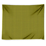Yellow And Black Check Pattern Print Tapestry