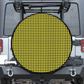 Yellow And Black Check Pattern Print Tire Cover