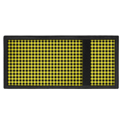 Yellow And Black Check Pattern Print Trifold Wallet