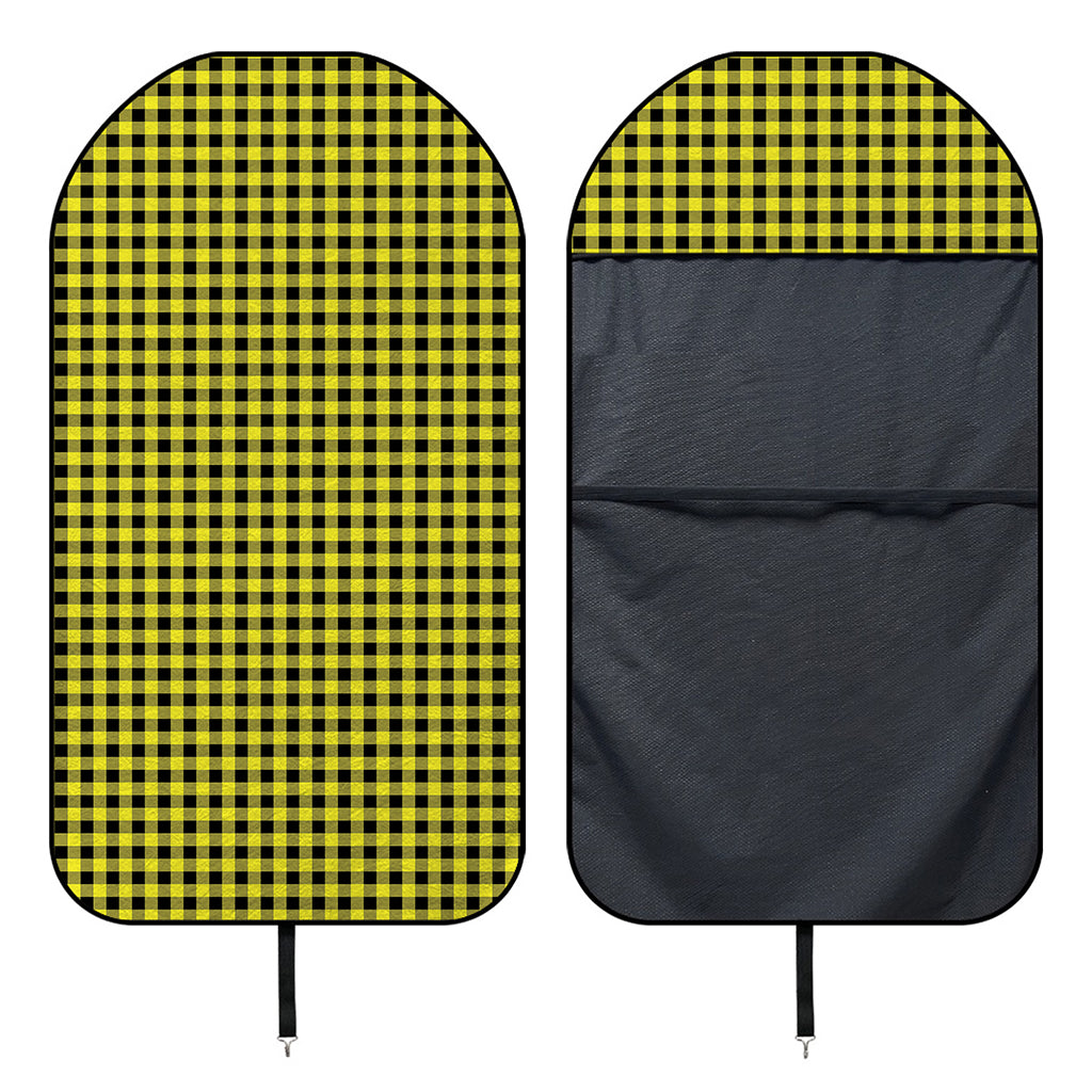 Yellow And Black Check Pattern Print Waterproof Car Seat Cover