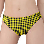 Yellow And Black Check Pattern Print Women's Panties