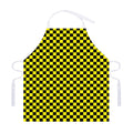 Yellow And Black Checkered Pattern Print Adjustable Apron
