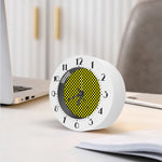 Yellow And Black Checkered Pattern Print Alarm Clock