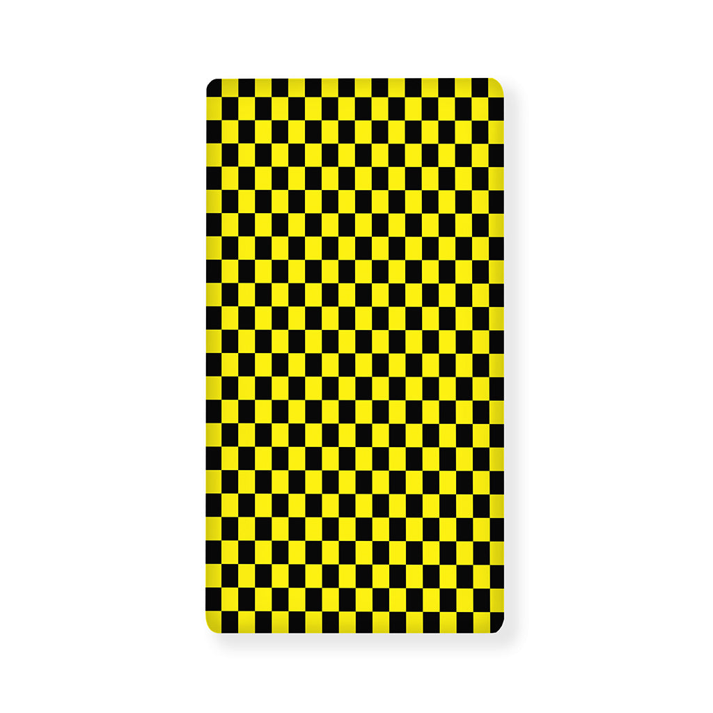 Yellow And Black Checkered Pattern Print Baby Crib Sheet