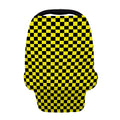 Yellow And Black Checkered Pattern Print Baby Seat Cover