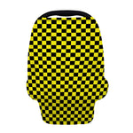 Yellow And Black Checkered Pattern Print Baby Seat Cover