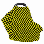 Yellow And Black Checkered Pattern Print Baby Seat Cover
