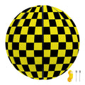 Yellow And Black Checkered Pattern Print Basketball
