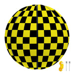 Yellow And Black Checkered Pattern Print Basketball