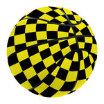 Yellow And Black Checkered Pattern Print Basketball