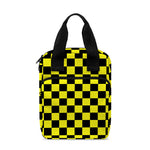 Yellow And Black Checkered Pattern Print Bible Tote Bag