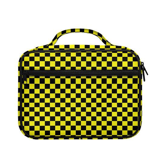 Yellow And Black Checkered Pattern Print Briefcase Bible Bag