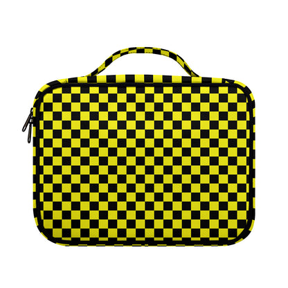 Yellow And Black Checkered Pattern Print Briefcase Bible Bag