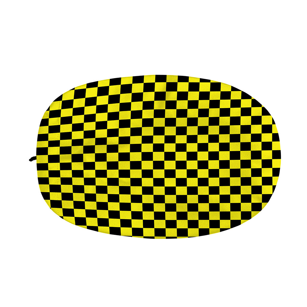 Yellow And Black Checkered Pattern Print Car Side Mirror Covers