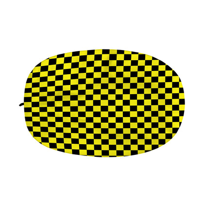 Yellow And Black Checkered Pattern Print Car Side Mirror Covers