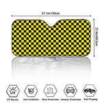 Yellow And Black Checkered Pattern Print Car Windshield Sun Shade