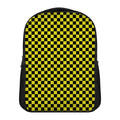 Yellow And Black Checkered Pattern Print Casual Backpack