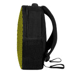 Yellow And Black Checkered Pattern Print Casual Backpack