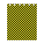 Yellow And Black Checkered Pattern Print Curtain