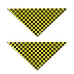 Yellow And Black Checkered Pattern Print Dog Bandana