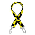 Yellow And Black Checkered Pattern Print Dog Seat Belt