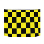 Yellow And Black Checkered Pattern Print Drum Lamp Shade
