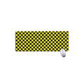 Yellow And Black Checkered Pattern Print Extended Mouse Pad