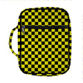 Yellow And Black Checkered Pattern Print Front Pocket Bible Bag