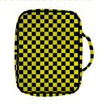 Yellow And Black Checkered Pattern Print Front Pocket Bible Bag