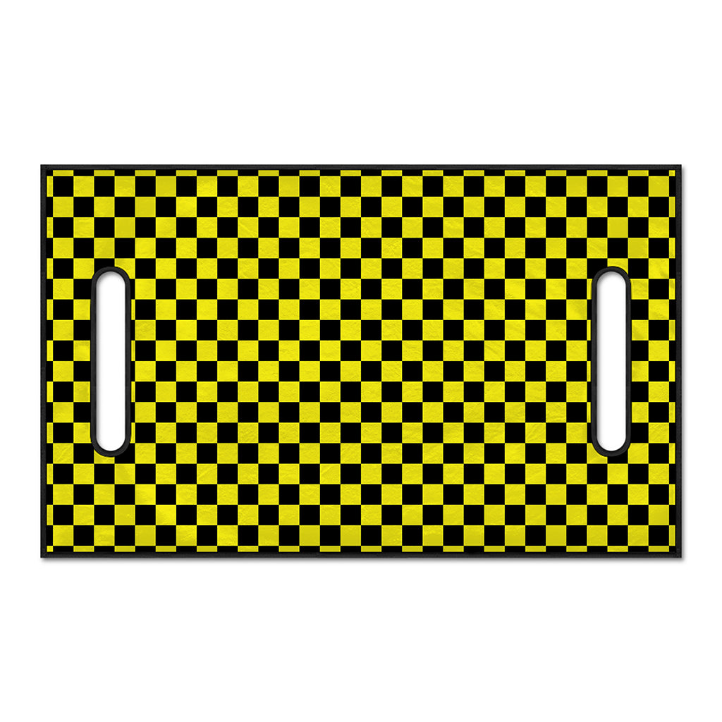 Yellow And Black Checkered Pattern Print Golf Cart Seat Cover