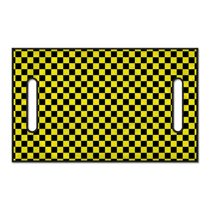 Yellow And Black Checkered Pattern Print Golf Cart Seat Cover