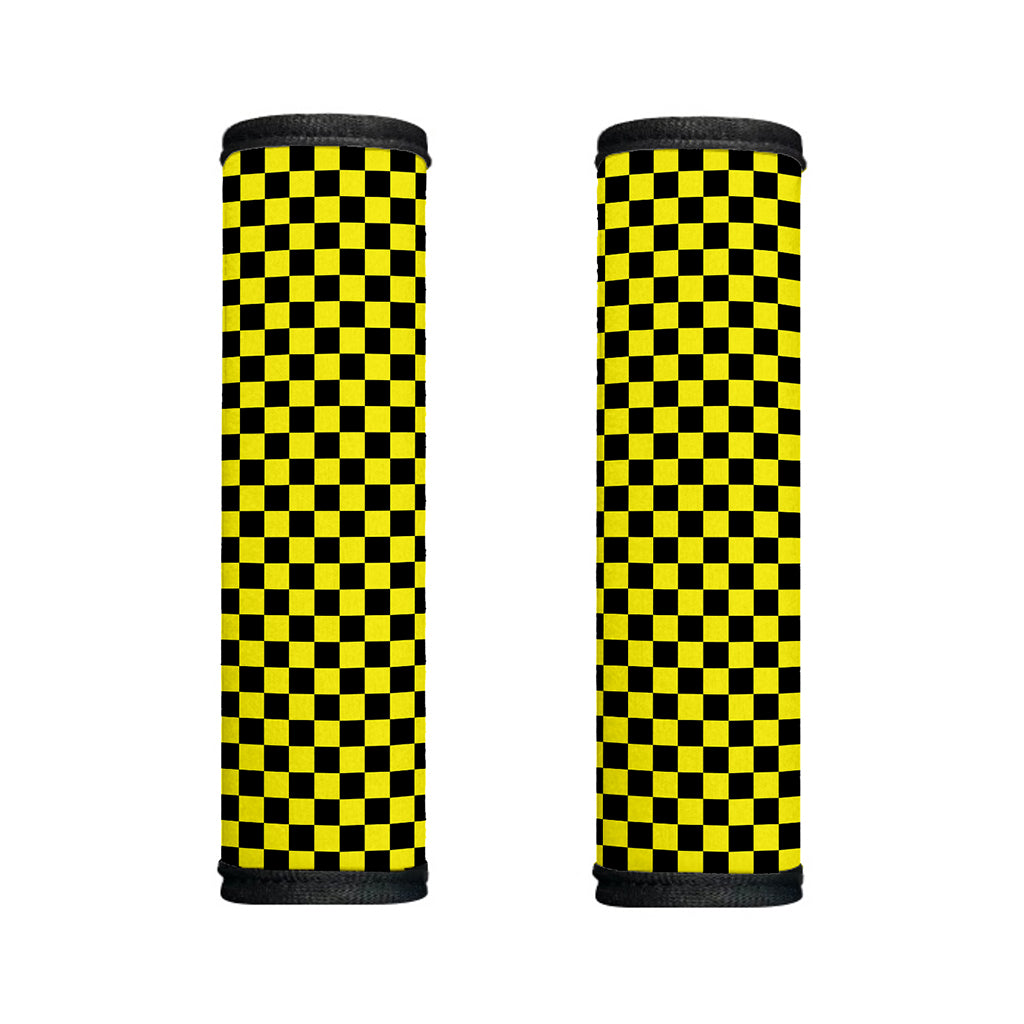 Yellow And Black Checkered Pattern Print Handle Covers