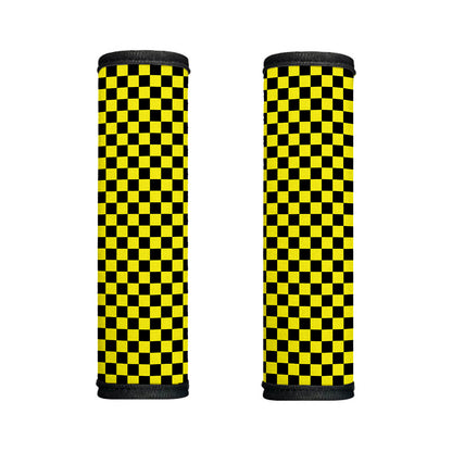 Yellow And Black Checkered Pattern Print Handle Covers