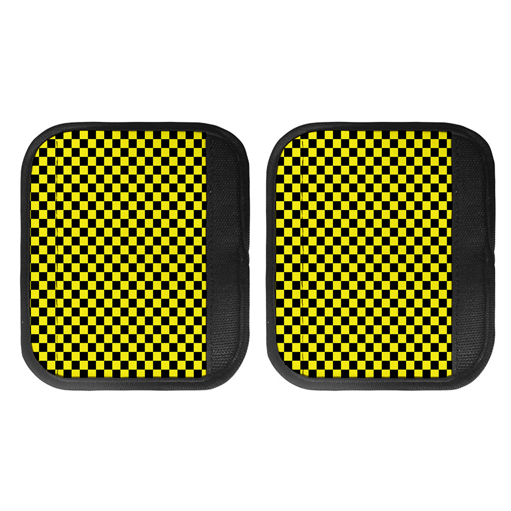 Yellow And Black Checkered Pattern Print Handle Covers