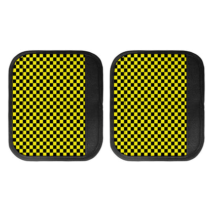 Yellow And Black Checkered Pattern Print Handle Covers