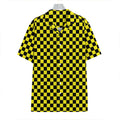 Yellow And Black Checkered Pattern Print Hawaiian Shirt