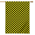 Yellow And Black Checkered Pattern Print House Flag