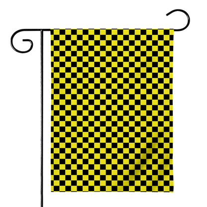 Yellow And Black Checkered Pattern Print House Flag
