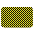 Yellow And Black Checkered Pattern Print Indoor Door Mat