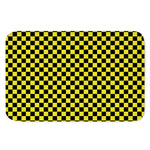 Yellow And Black Checkered Pattern Print Indoor Door Mat