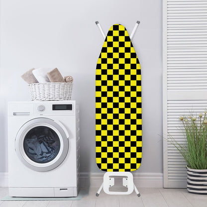 Yellow And Black Checkered Pattern Print Ironing Board Cover