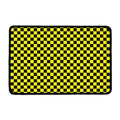 Yellow And Black Checkered Pattern Print Kitchen Mat
